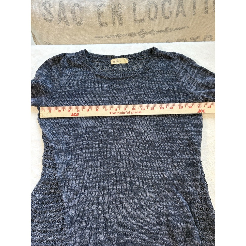 Hollister Navy‎ Blue Knit Sweater Women's Medium Long Sleeve Lightweight - Picture 7 of 12